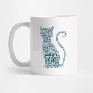 Cat Kitten Silhouette Shape Text Word Cloud Mug